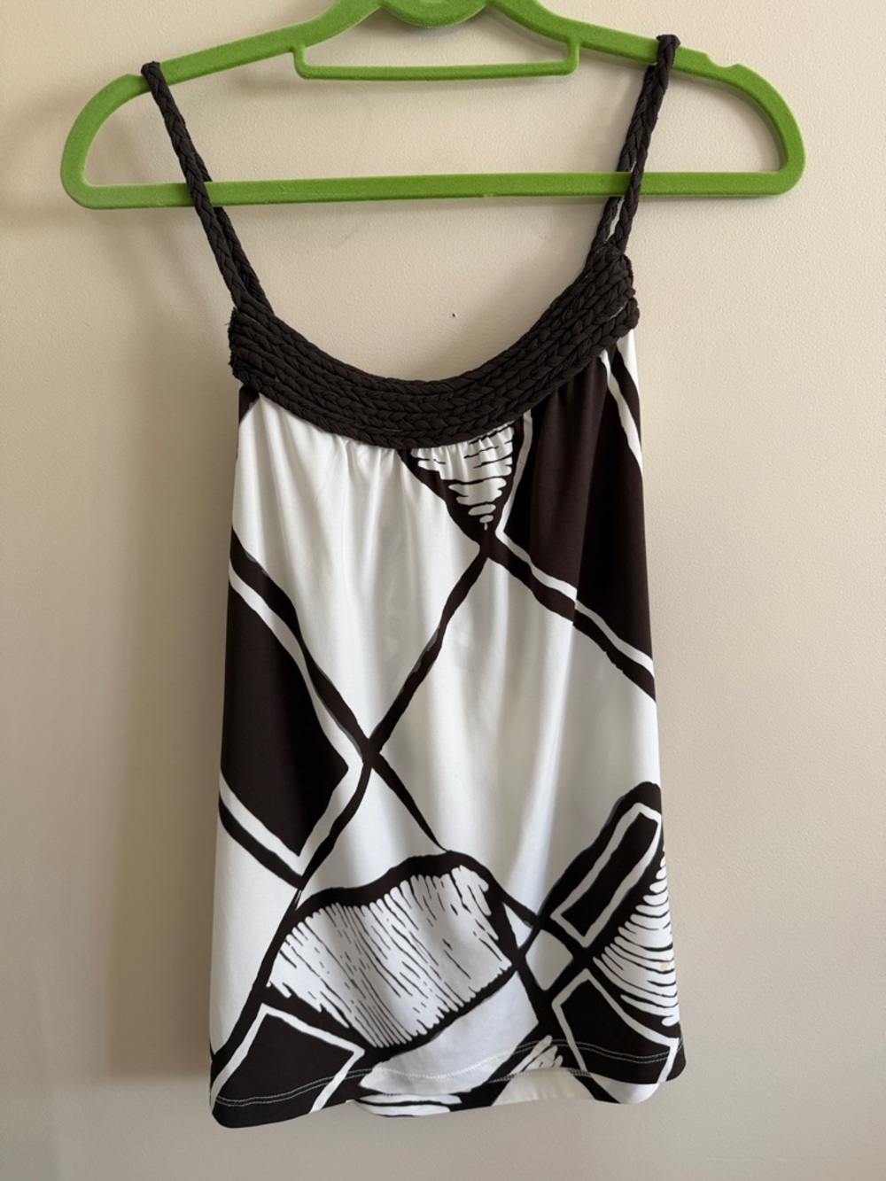The Limited Black and White Braided-Neck Tank Top